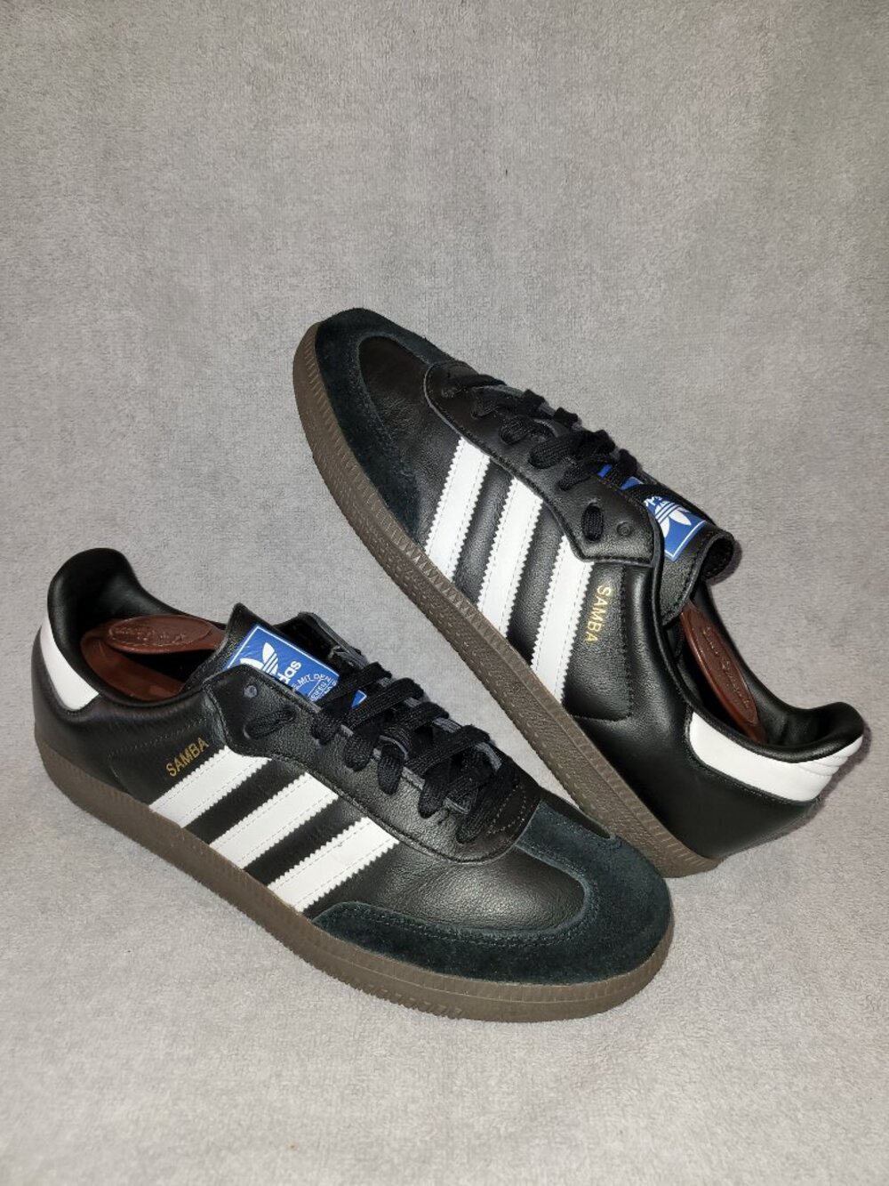 Adidas Samba OG Originals Black White Brown Gum B75807 Men's Size 8 Sneakers